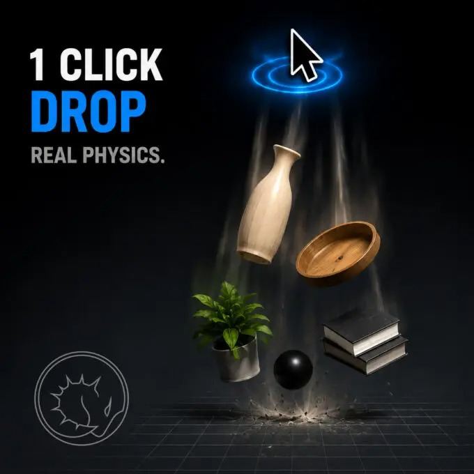 Dropper, one click drop with real physics